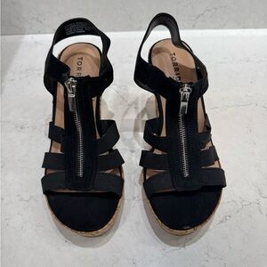 Torrid Black Front Zip Wedge (Wide Width)